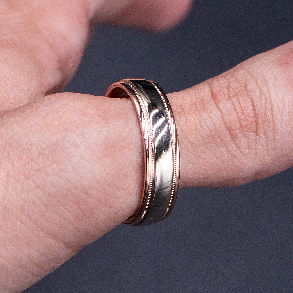 10k Rose Gold Smooth Mens Wedding Band