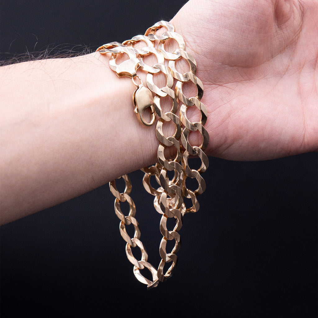 14k Yellow Gold  13mm Curb Link Chain Necklace