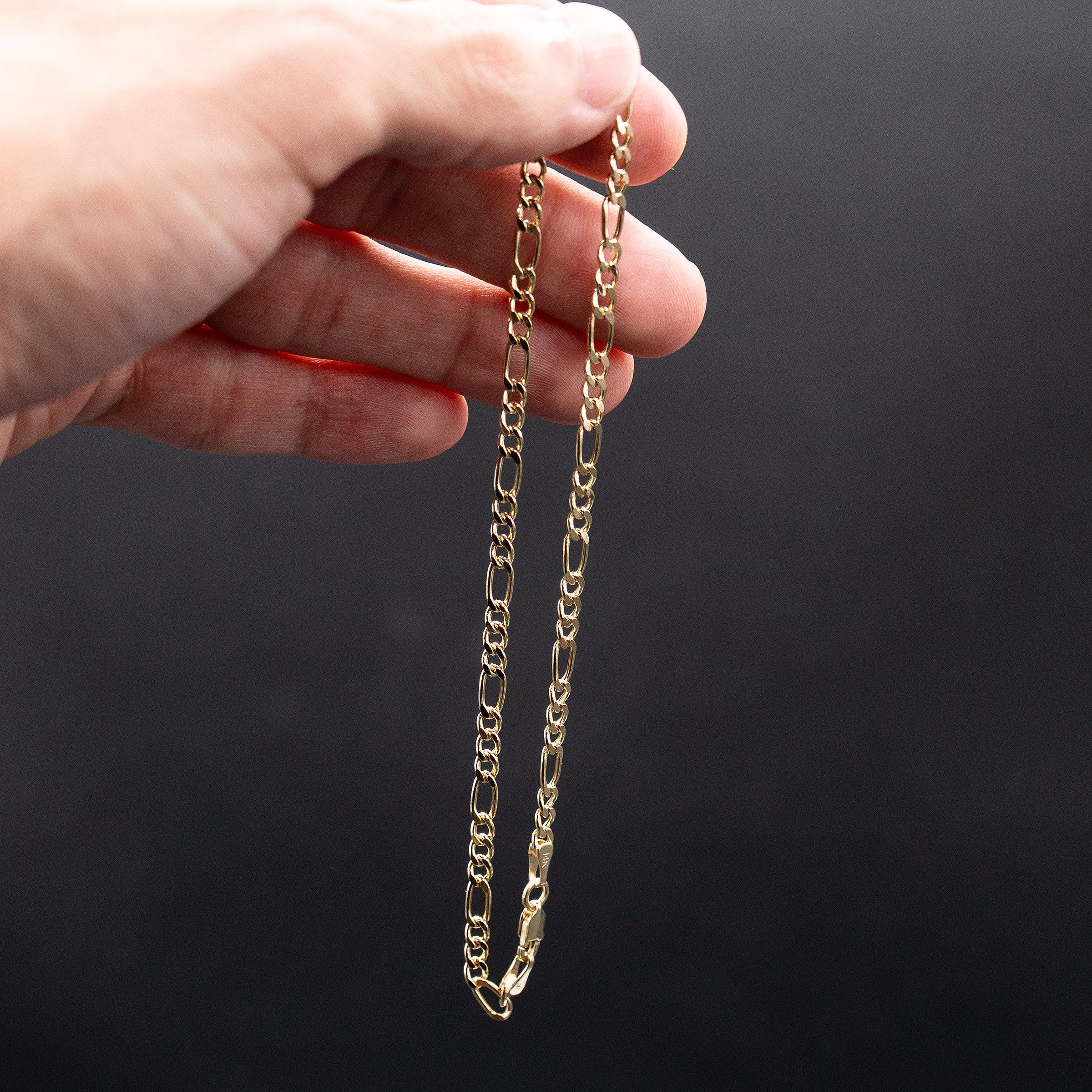 14k Yellow Gold Figaro Link Chain Bracelet