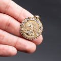 14k Yellow Gold Round Religious Pendant