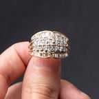 14k Yellow Gold Diamond Dome Ring