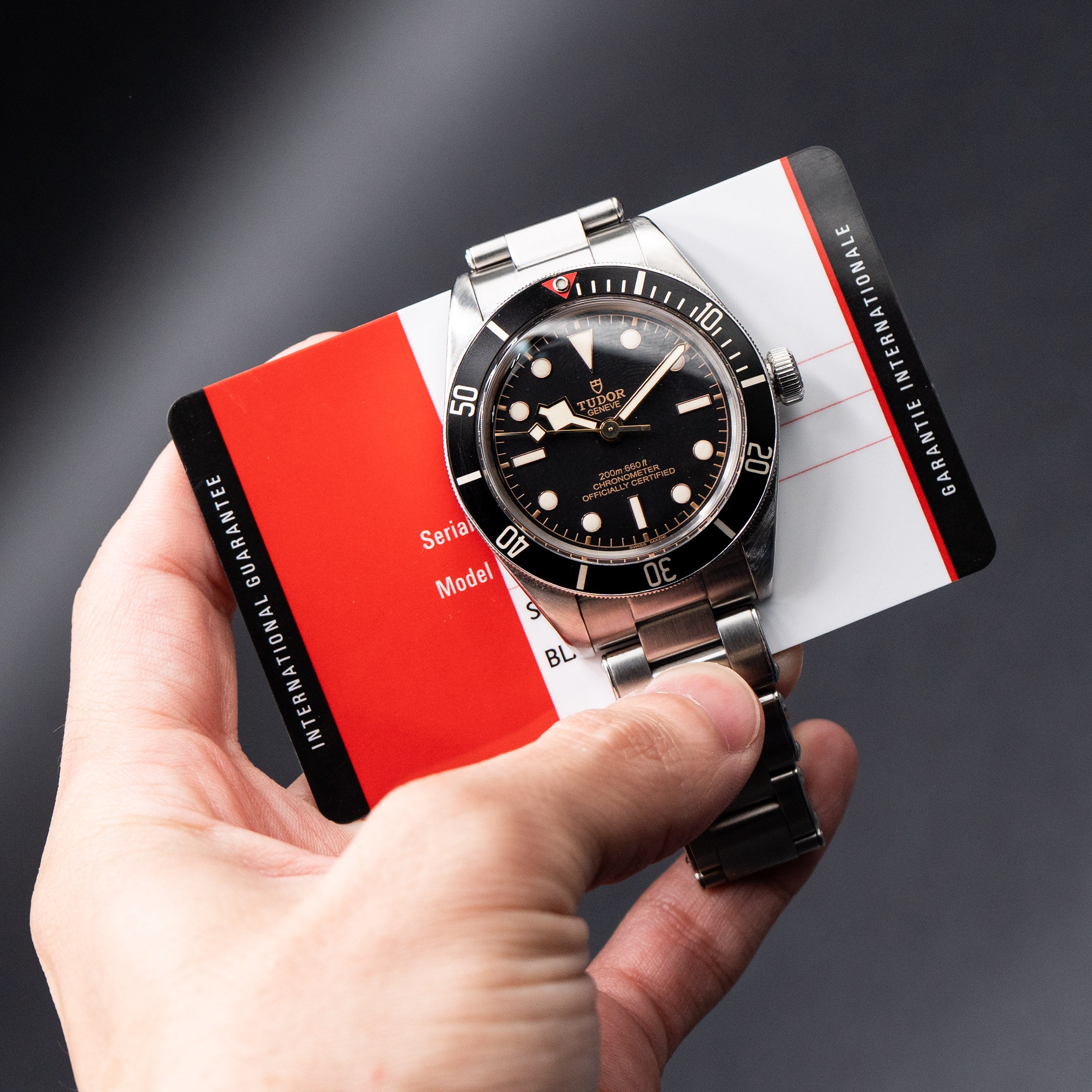 Tudor Black Bay Black Dial Stainless Steel Watch With Box And Papers