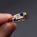 14k Yellow Gold Diamond & Sapphire Vintage Ring