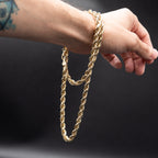 14k Yellow Gold Semi Solid Rope Chain Necklace