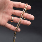 14k Yellow Gold 9 Inch Figaro Chain Bracelet