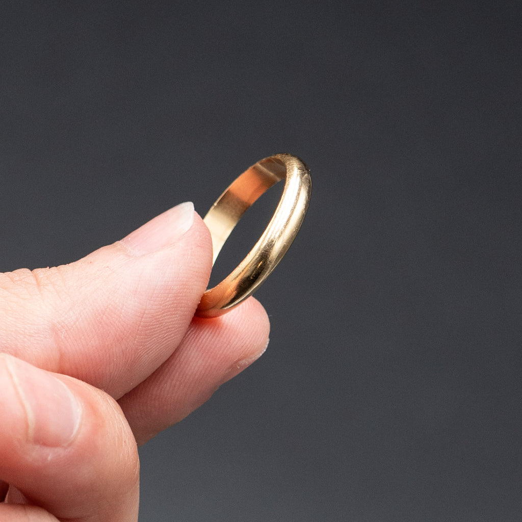 18k Yellow Gold Simple Mens Wedding Band