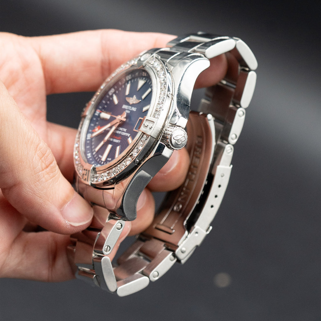 Breitling A32390 Avenger Diamond Blue Dial Stainless Steel Watch