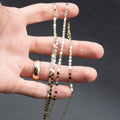 14k Yellow Gold Thin Mirror Link Chain Necklace