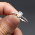 14k White Gold Small Pear Shape Diamond Ring