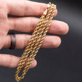 14k Yellow Gold Light Rope Chain Necklace