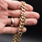 10k Yellow Gold Hollow Cuban Link Chain Bracelet