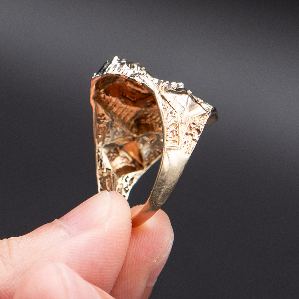 10k Yellow Gold Egyptian Pharaoh Wide Ring