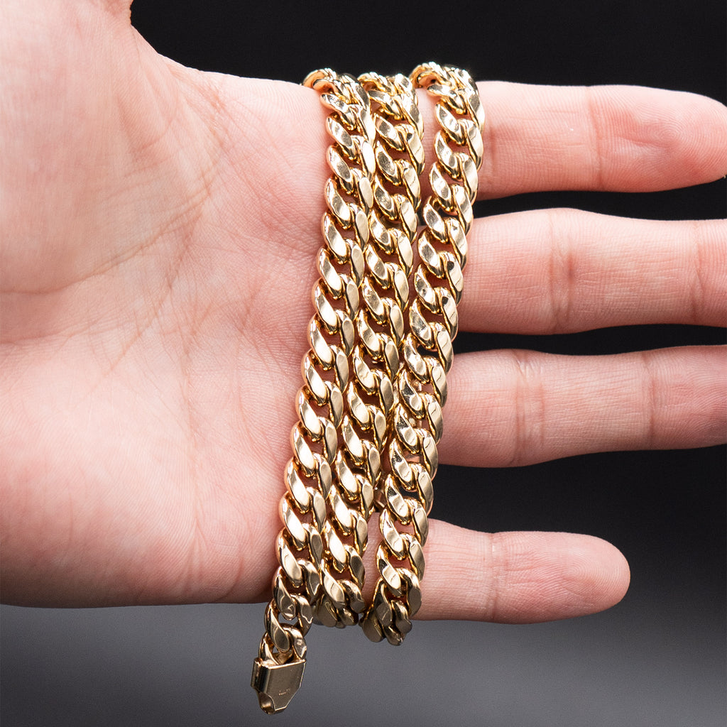 10k Yellow Gold 22 inch Cuban Link Chain Necklace