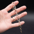 9k Yellow Gold Double Oval Link Chain Bracelet