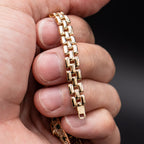 14k Yellow Gold Diamond & Emerald Panther Bracelet