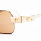 Chrome Hearts White & Gold Tone Sunglasses