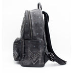MCM Munchen Stark Studded Black Backpack