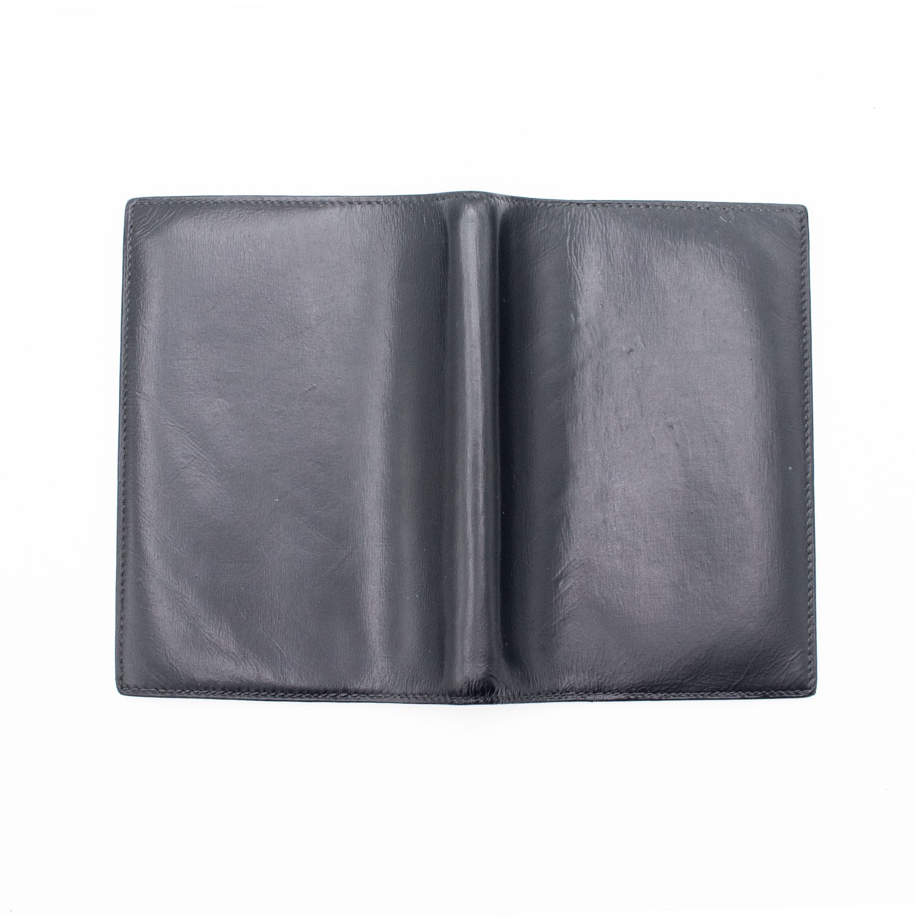 Hermes Passport Agenda Folding Black Leather Wallet