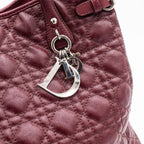 Dior Red Coated Canvas Leather Shopper Tote Bag