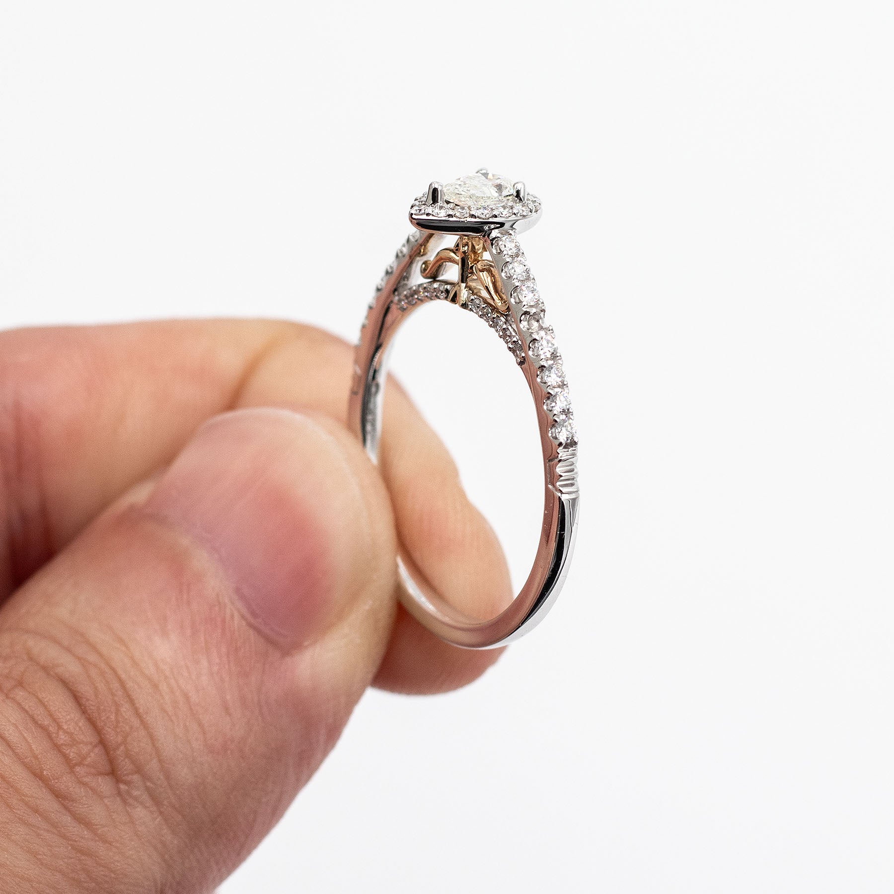 14k White Gold Disney Enchanted Merida Pear Shape Diamond Ring