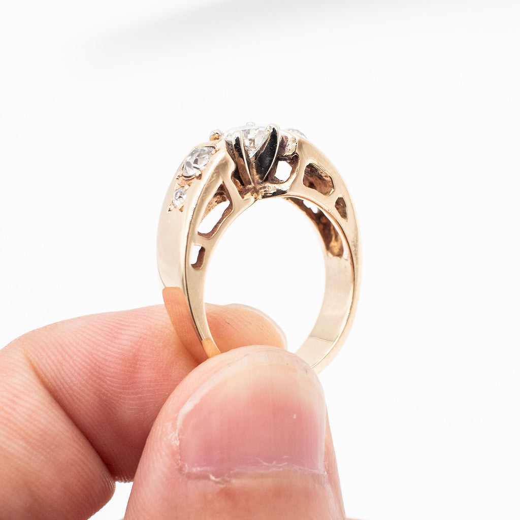 14k Yellow Gold 0.38ctw Round Diamond Engagement Ring