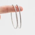 18k White Gold Round Diamond Inside Out Hoop Earrings