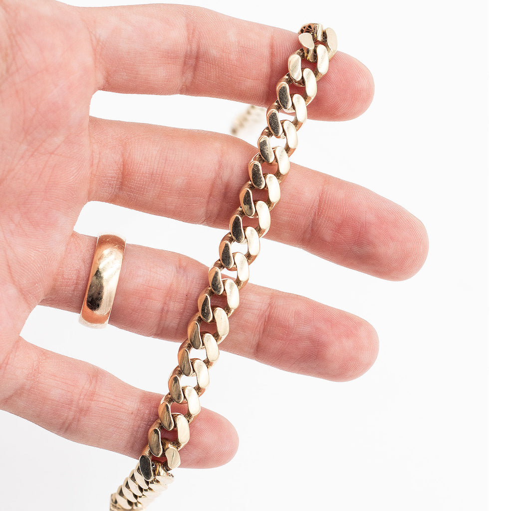 10k Yellow Gold 8mm Cuban Link Chain Bracelet
