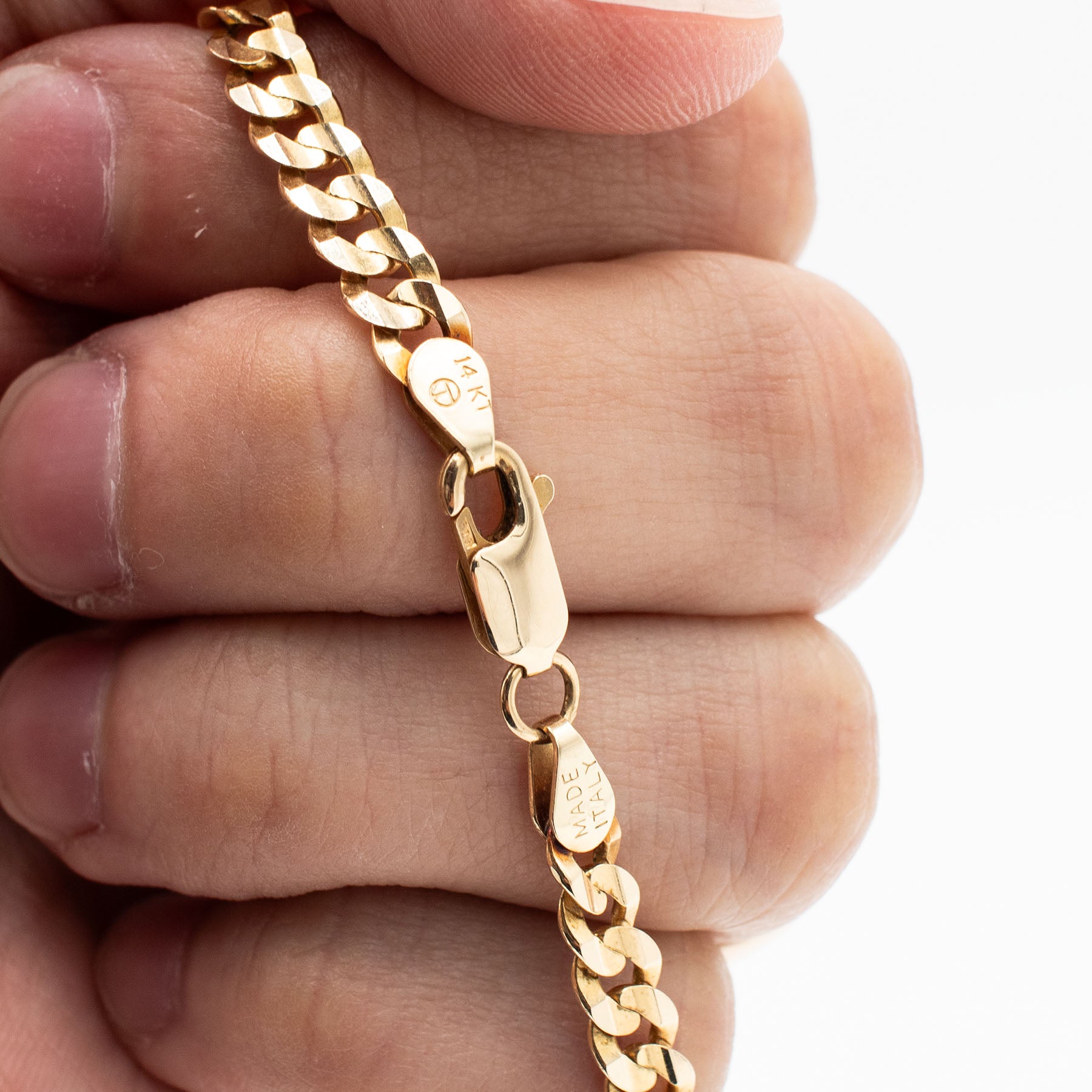 14k Yellow Gold Curb Link 19 Inch Chain Necklace