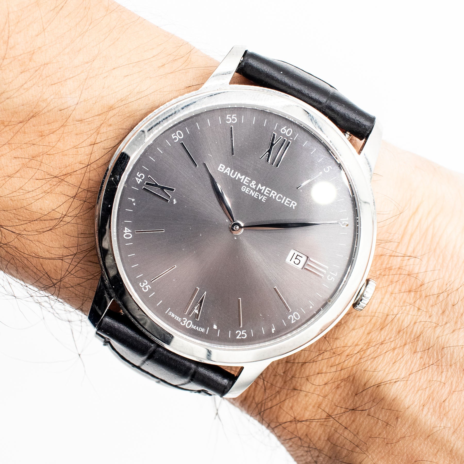 Baume Mercier Classima Stainless Steel Dark Gray Dial Watch