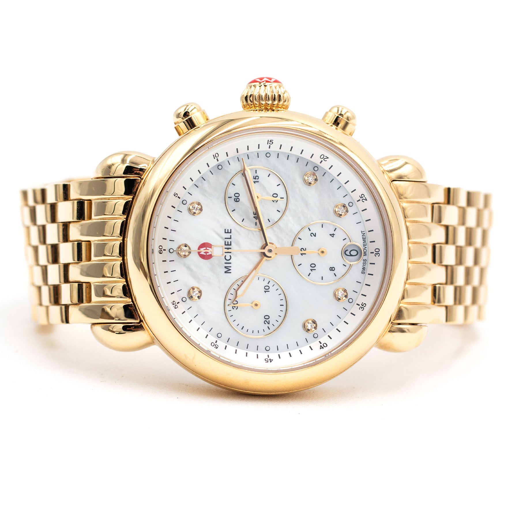 Michele CSX Yellow Tone Stainless Steel Quartz Ladies Watch