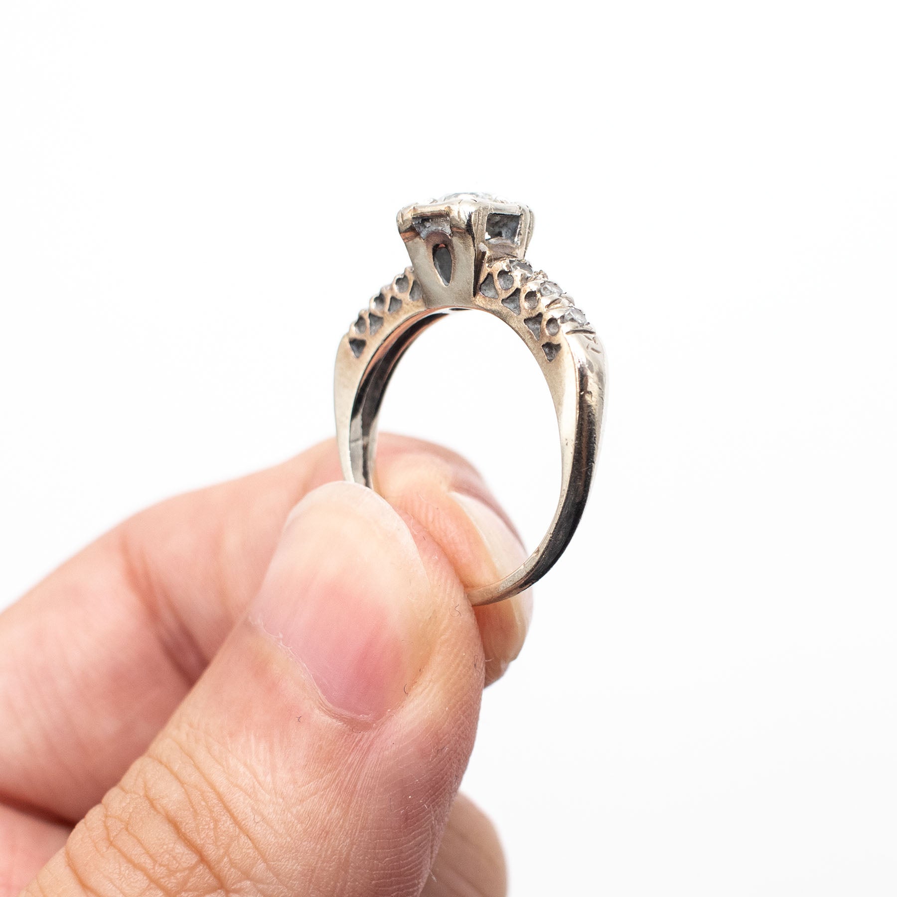 14k White Gold 0.50ctw Round Diamond Ring