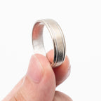 10k White Gold Mens Simple Wedding Band