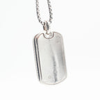 David Yurman Sterling Silver Diamond Pave Dog Tag Necklace