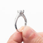 14k White Gold 0.64ctw Modified Brilliant GIA Diamond Engagement Ring