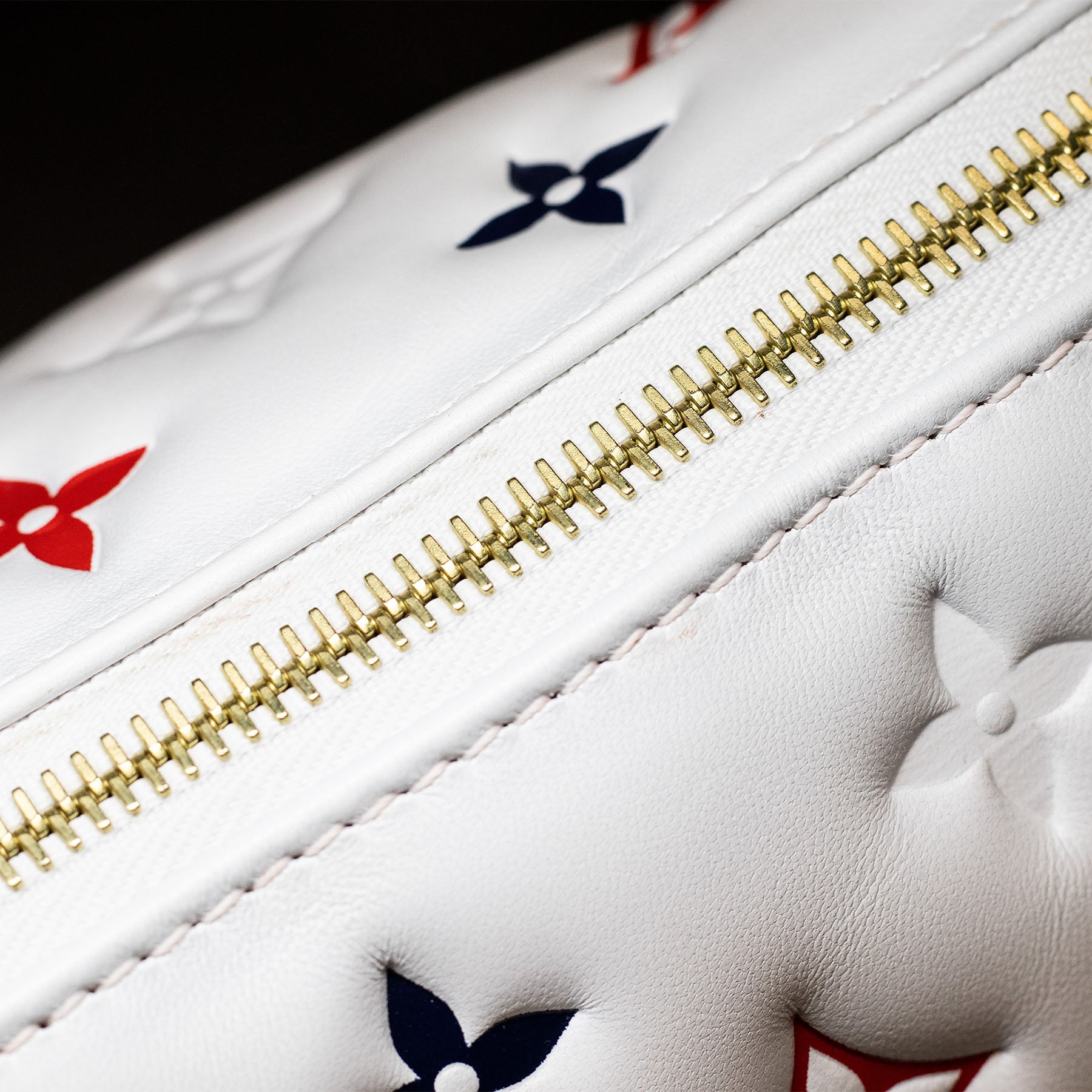 LOUIS VUITTON Monogram Embossed Coussin PM White Handbag