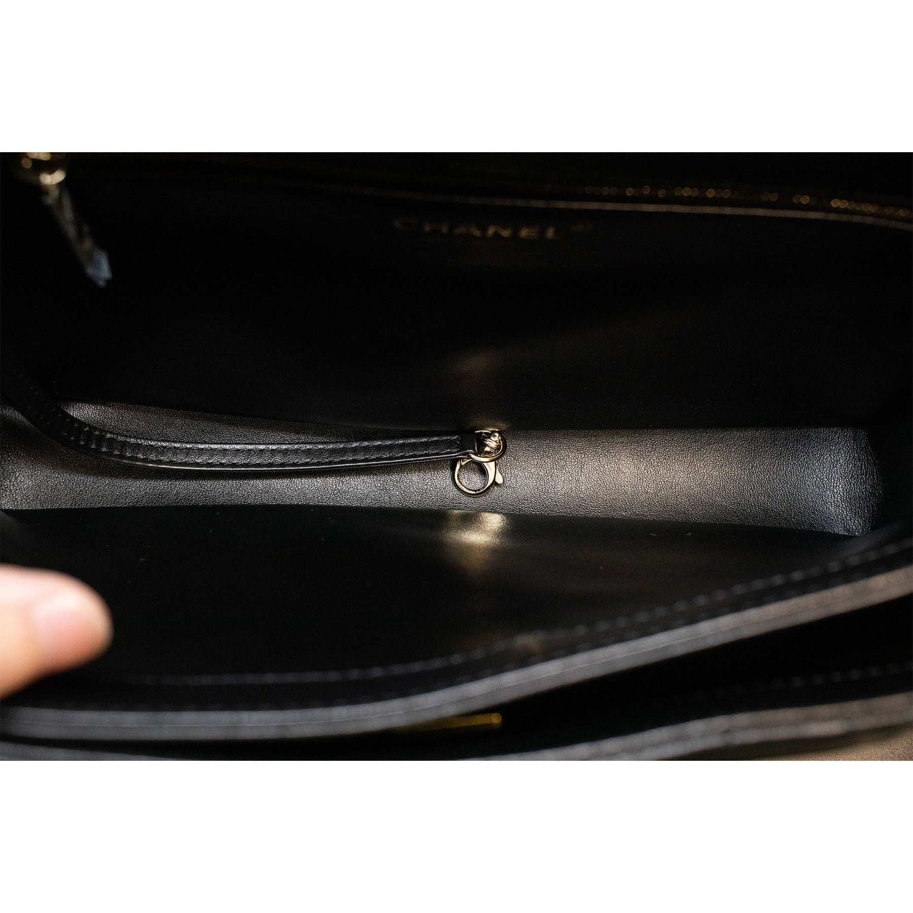 Chanel Trendy CC Top Handle Gold Hardware Quilted Black Leather Handbag