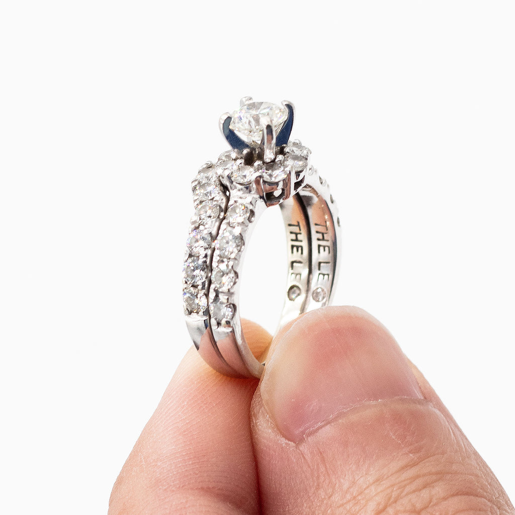 14k White Gold Round Cut Diamond Engagement Ring