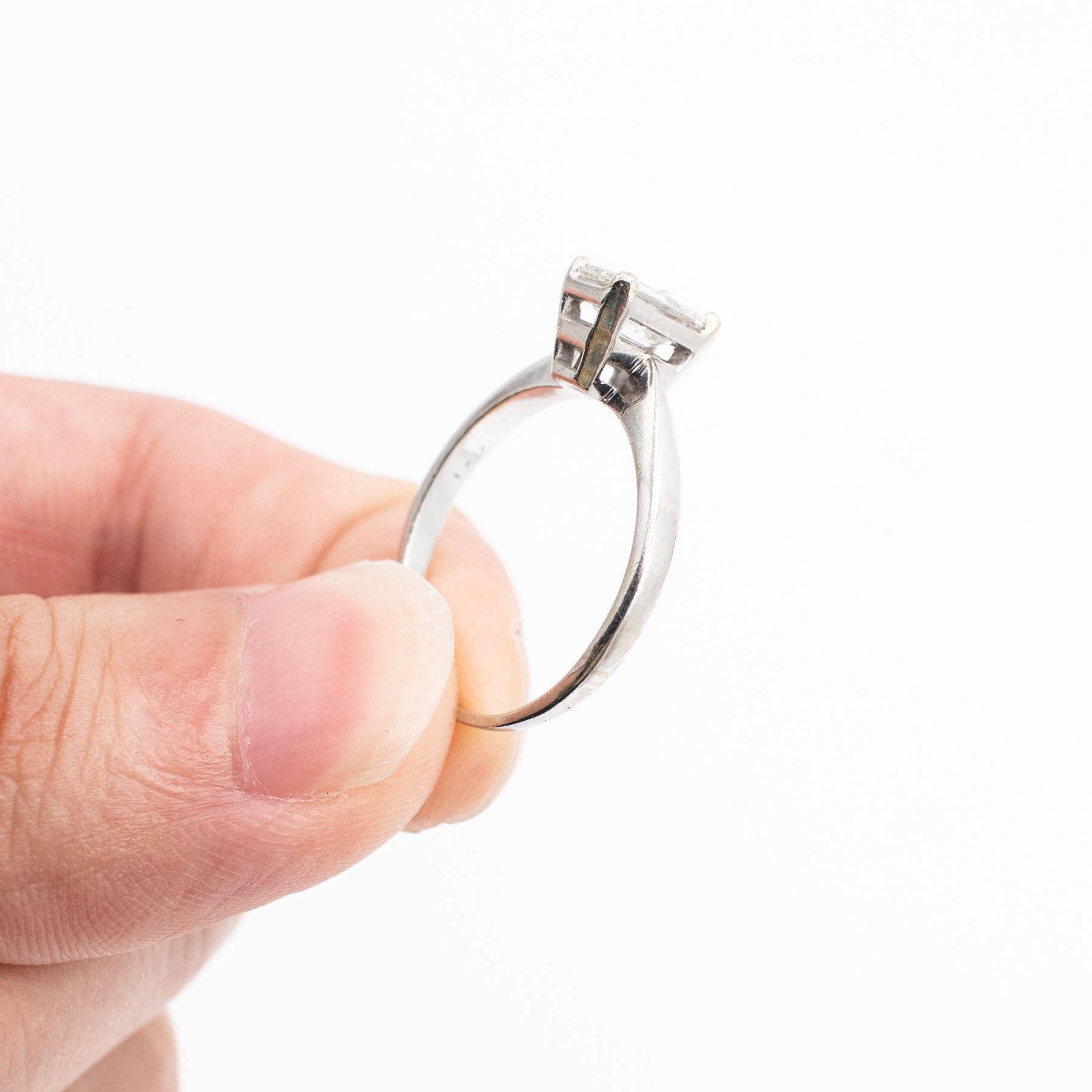 14k White Gold Two Piece Diamond Baguette Ring