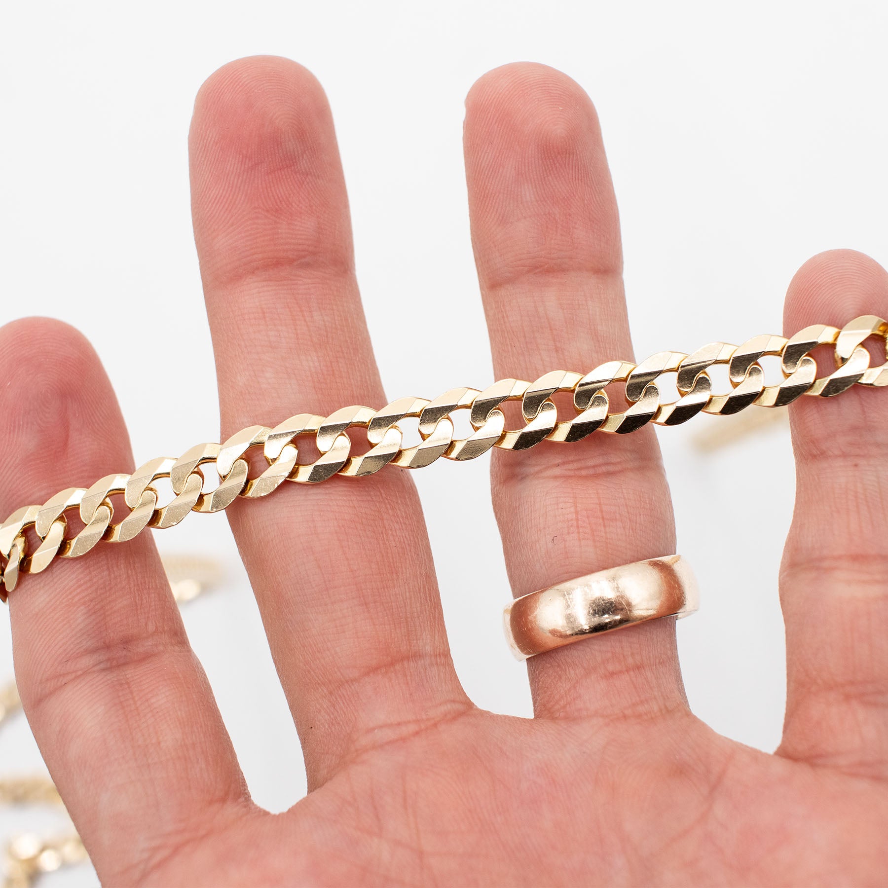 14k Yellow Gold Curb Link Chain 23 inch Necklace