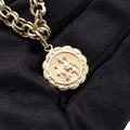 14k Yellow Gold 5mm Circular Pope Pendant Charm Bracelet
