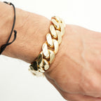 10k Yellow Gold Cuban Link Chain 9 inch Bracelet