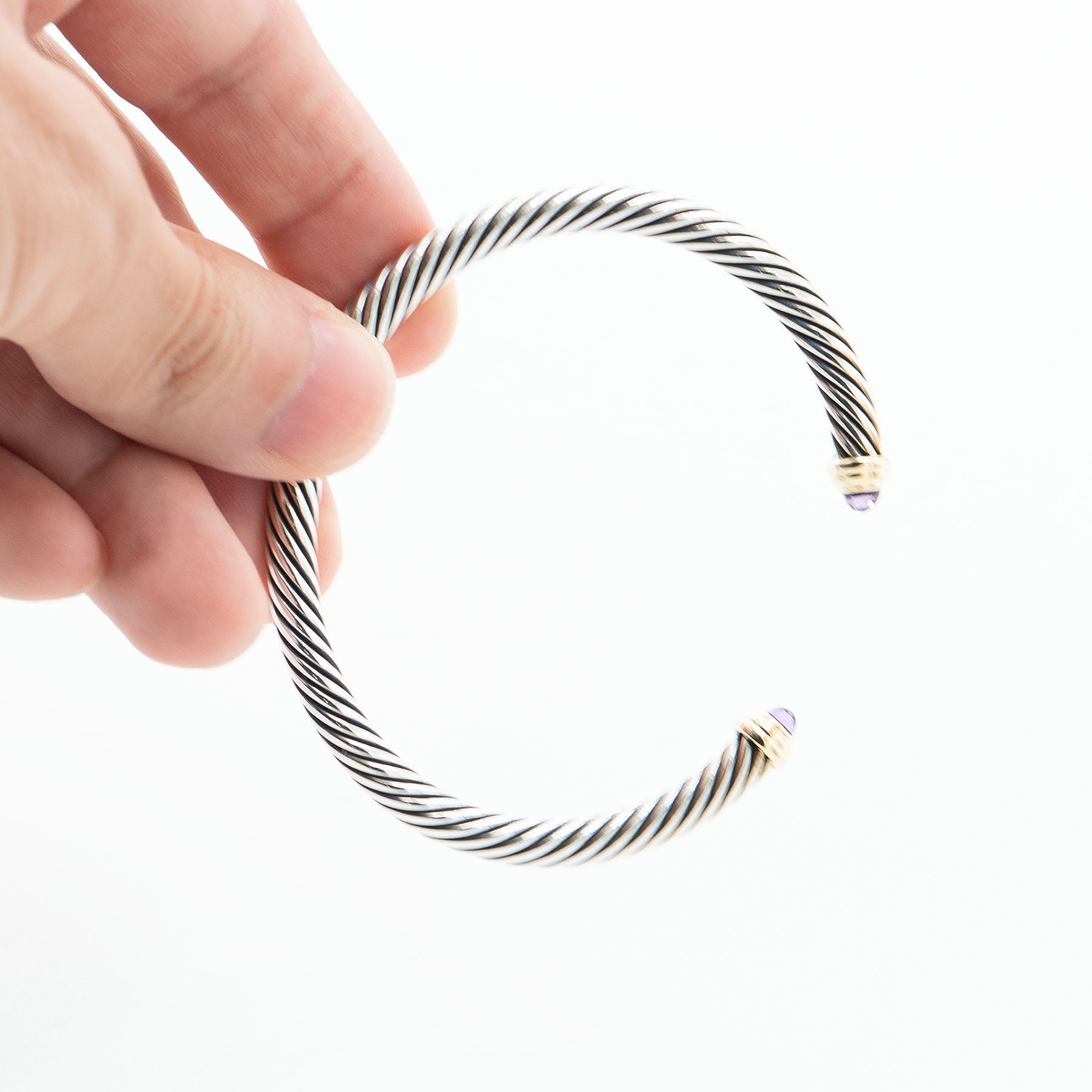 David Yurman Cable Cuff Sterling Silver Bangle Bracelet