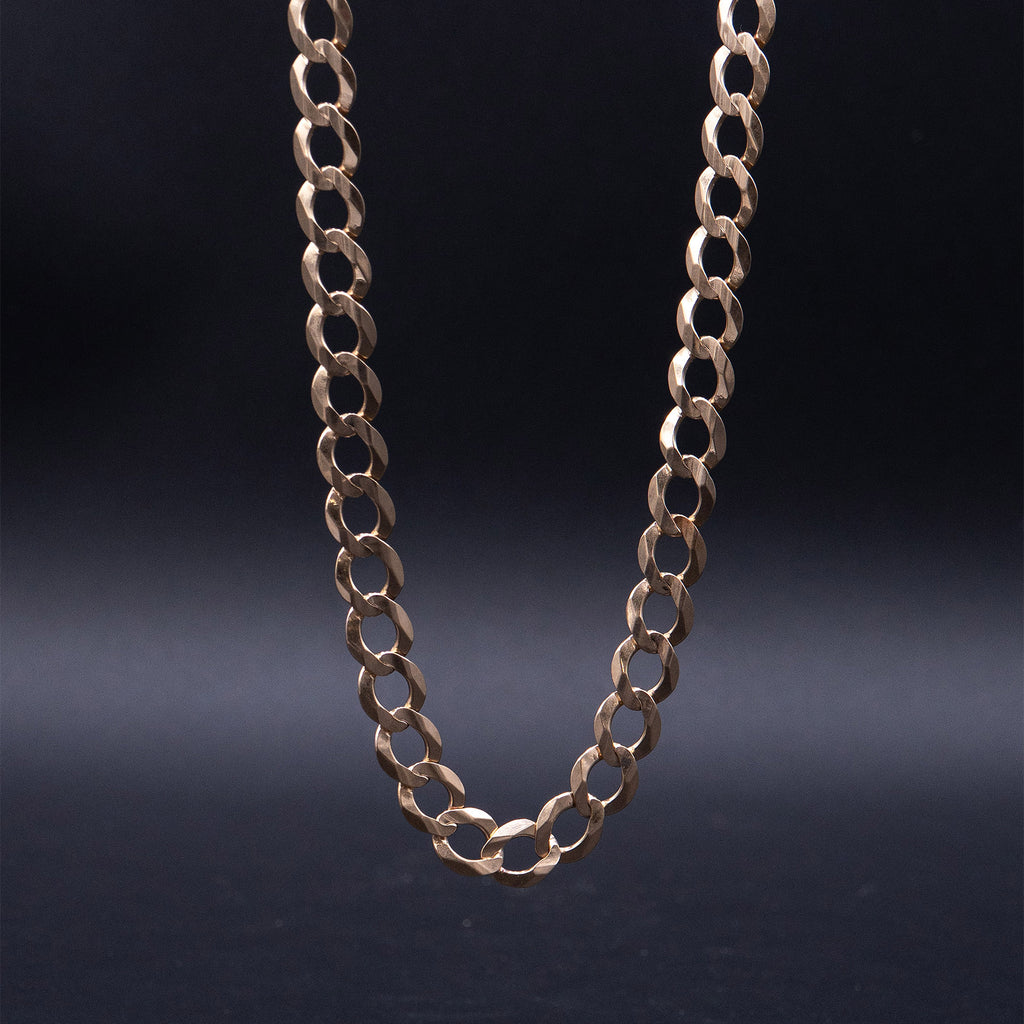 14k Yellow Gold  13mm Curb Link Chain Necklace