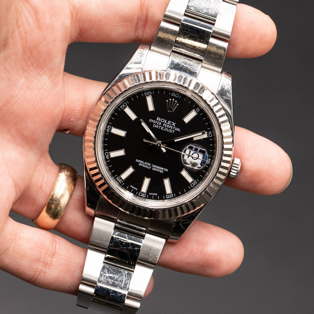Rolex 116334 Datejust Black Dial Stainless Steel Watch