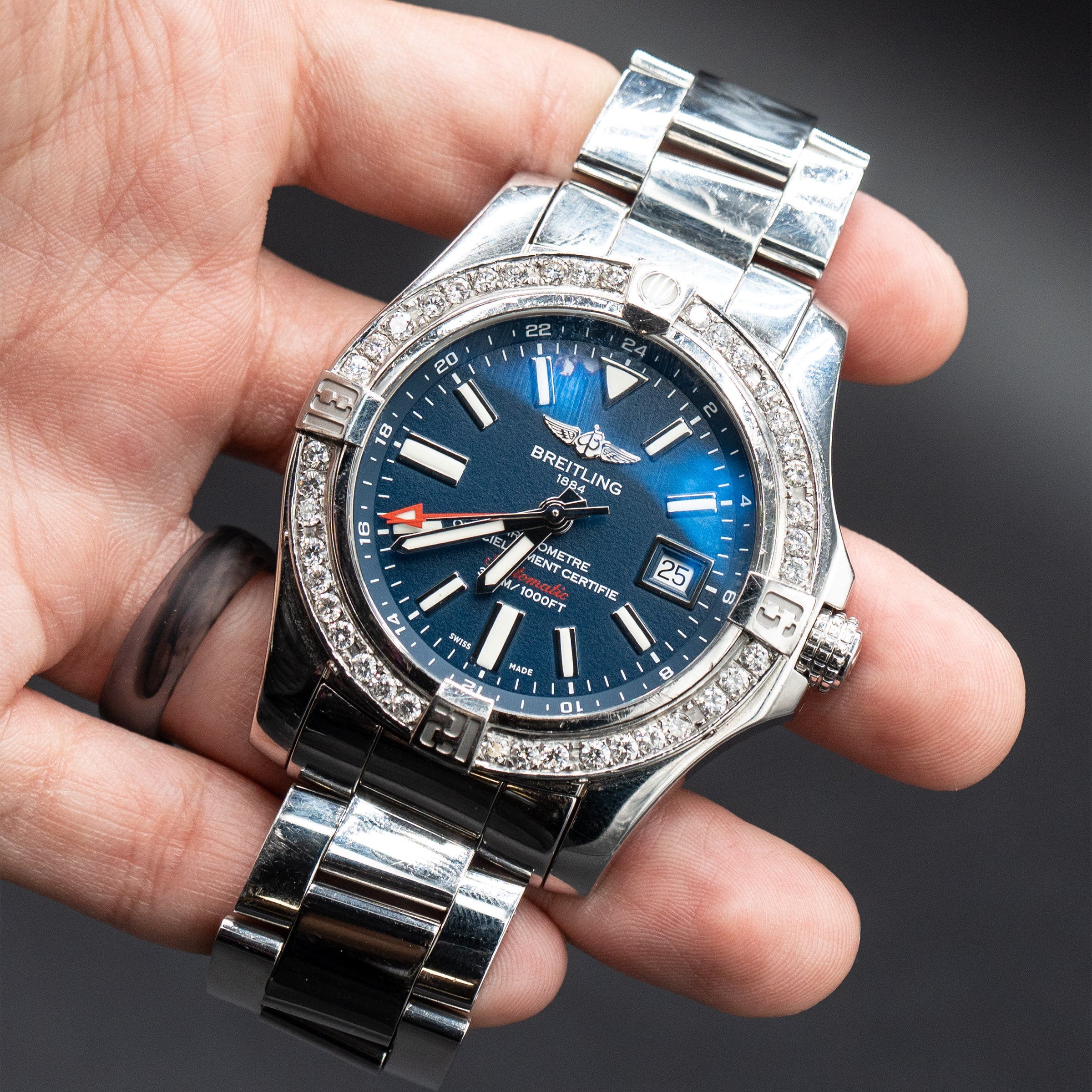 Breitling A32390 Avenger Diamond Blue Dial Stainless Steel Watch