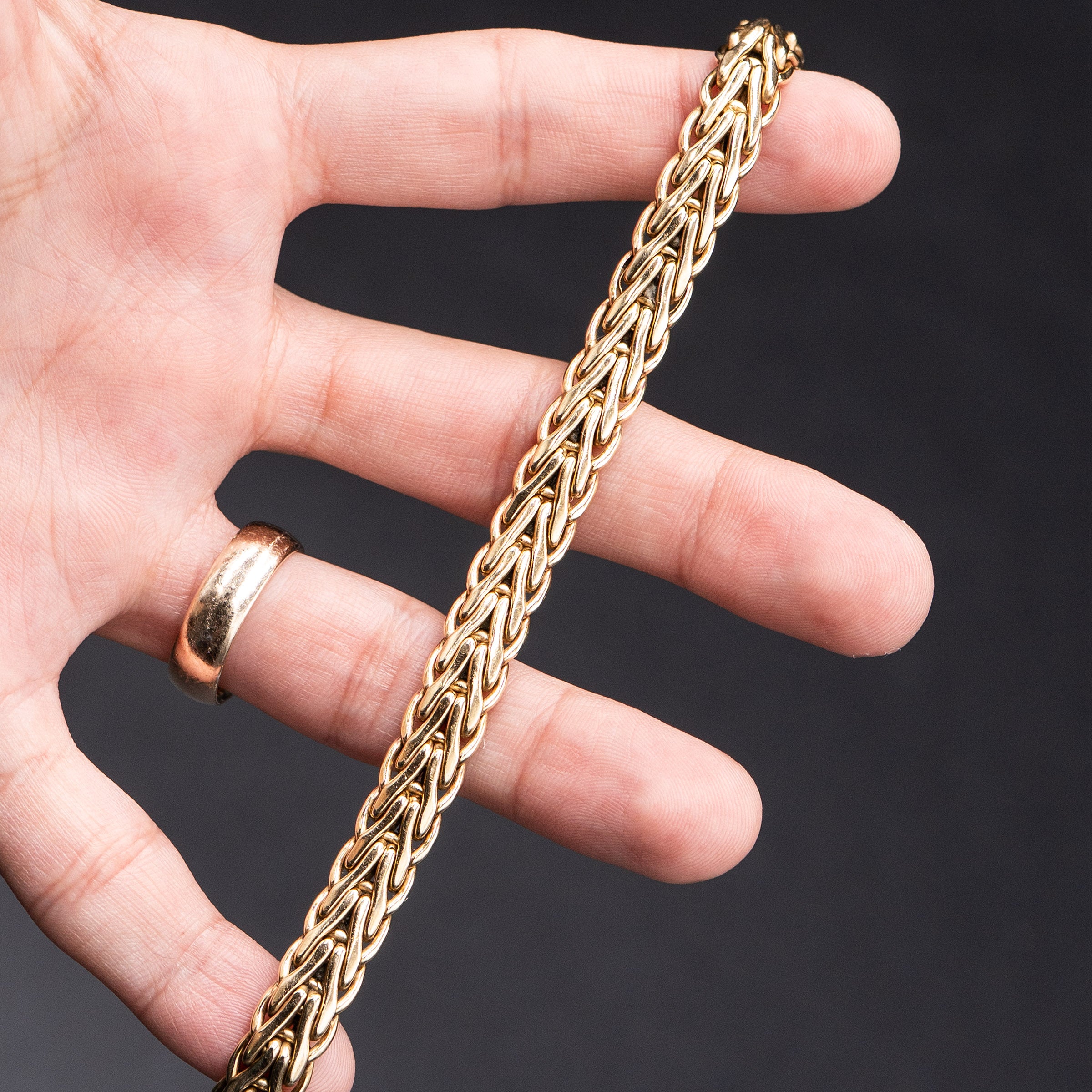 14k Yellow Gold Wheat 6 inch Chain Bracelet