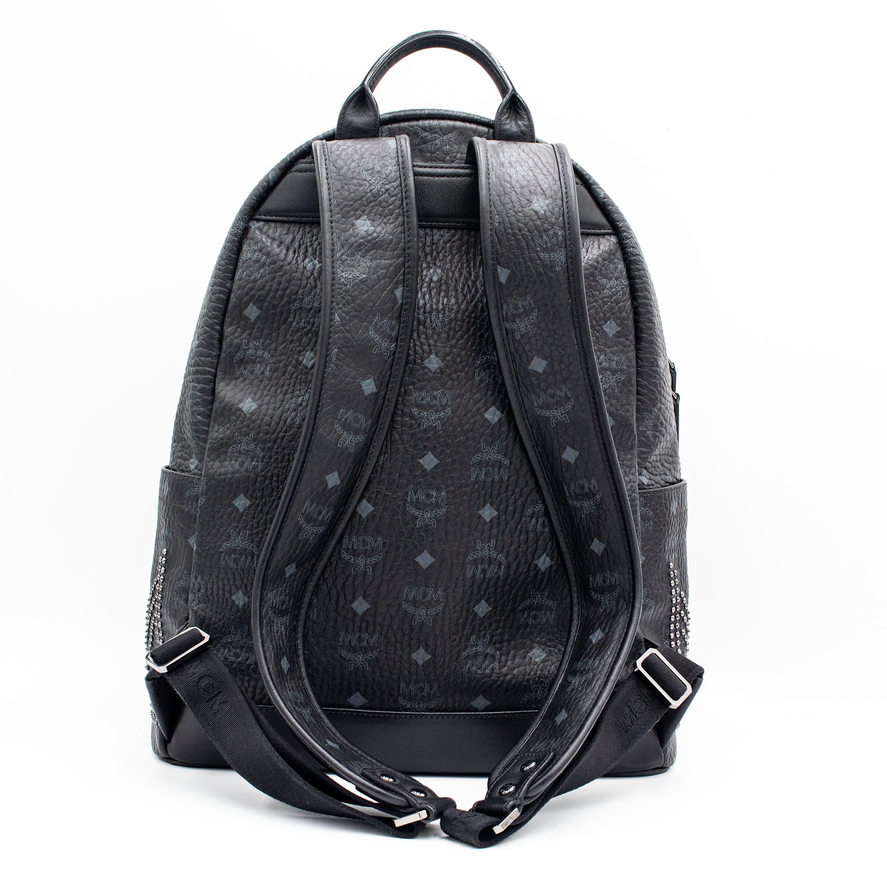 MCM Munchen Stark Studded Black Backpack