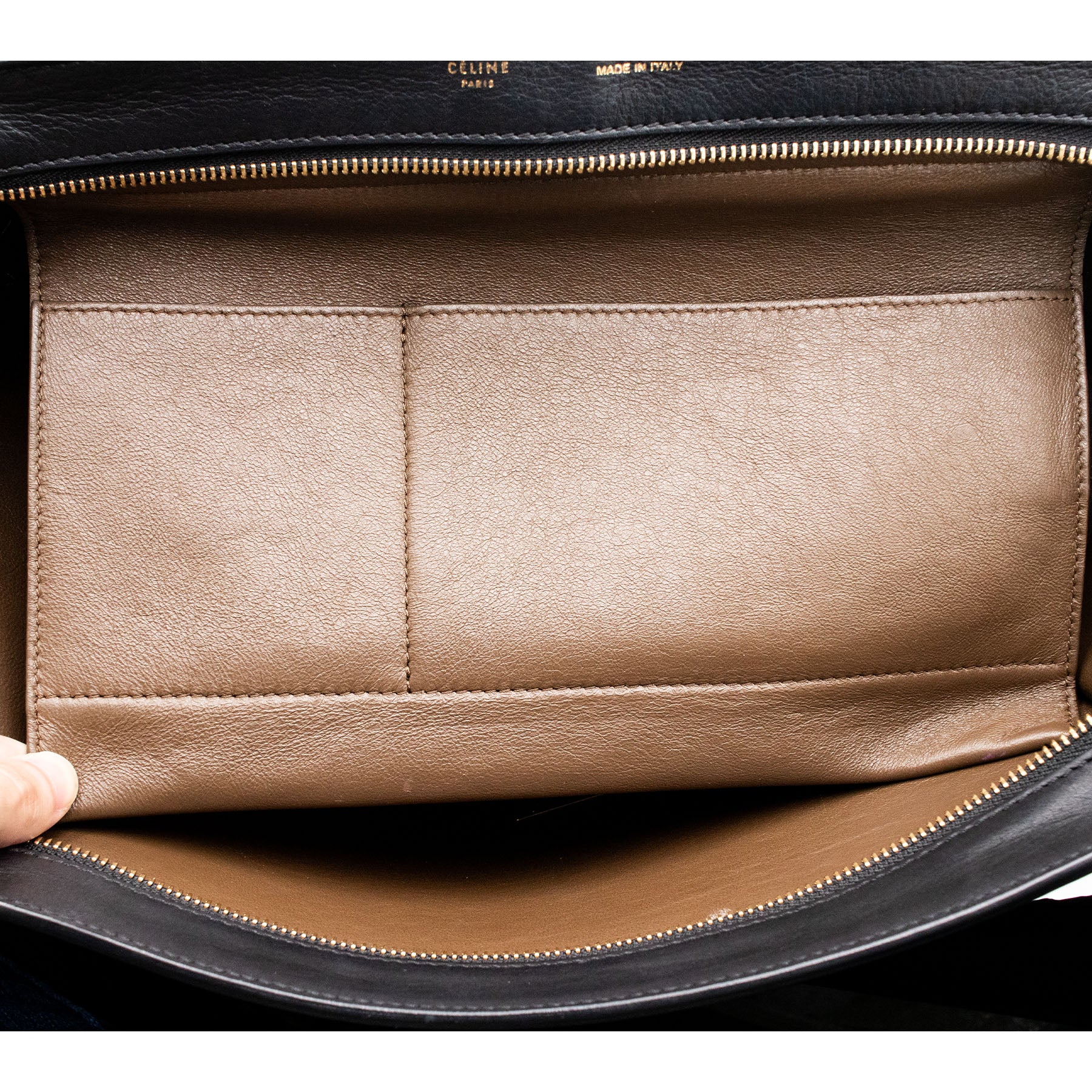 Celine Trapeze Gray and Blue Shoulder Leather Handbag