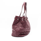 Dior Red Coated Canvas Leather Shopper Tote Bag