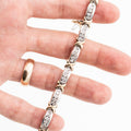 10k Two Tone Channel Set Diamond X Pattern Bracelet